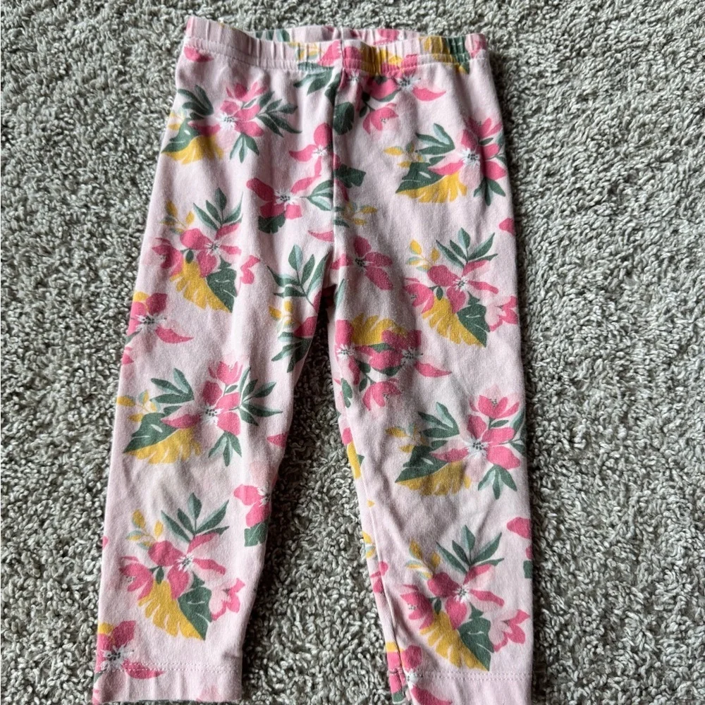 Toddler gir 2-piece fall outfit Long Sleeve top floral Leggings – Size 18 Months